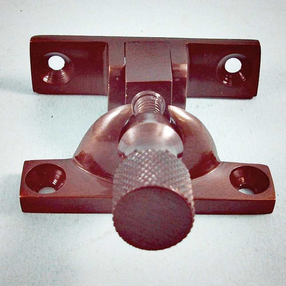 THD080/BRO • Non-Locking • Bronze • Narrow Brighton Pattern Knurled Top Sash Fastener